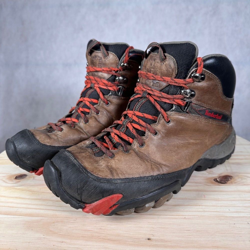 Timberland Gore-Tex Hiking Boots Mens 9 Brown Waterproof Leather Mid Top 25408